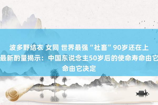 波多野结衣 女同 世界最强“社畜”90岁还在上班！最新酌量揭示：中国东说念主50岁后的使命寿命由它决定