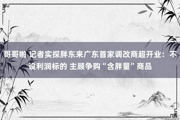 哥哥啪 记者实探胖东来广东首家调改商超开业：不设利润标的 主顾争购“含胖量”商品