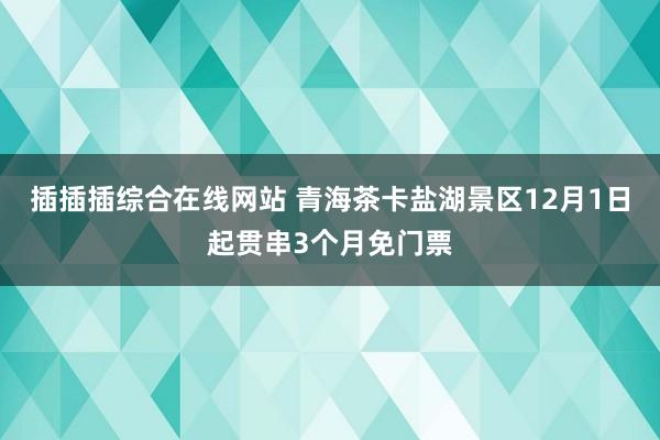 插插插综合在线网站 青海茶卡盐湖景区12月1日起贯串3个月免门票
