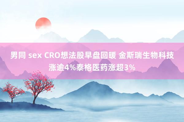 男同 sex CRO想法股早盘回暖 金斯瑞生物科技涨逾4%泰格医药涨超3%