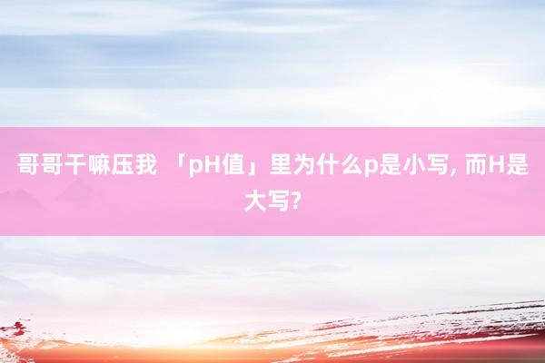 哥哥干嘛压我 「pH值」里为什么p是小写, 而H是大写?