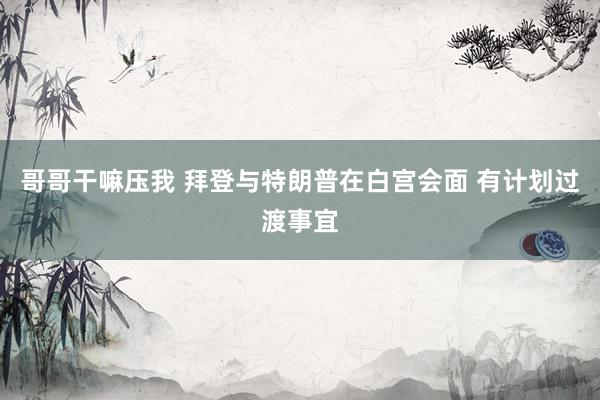 哥哥干嘛压我 拜登与特朗普在白宫会面 有计划过渡事宜