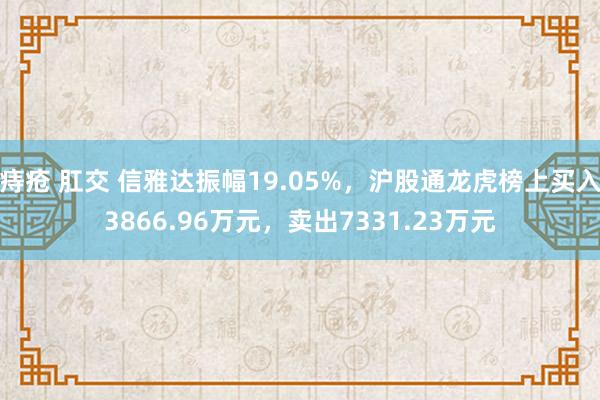 痔疮 肛交 信雅达振幅19.05%，沪股通龙虎榜上买入3866.96万元，卖出7331.23万元