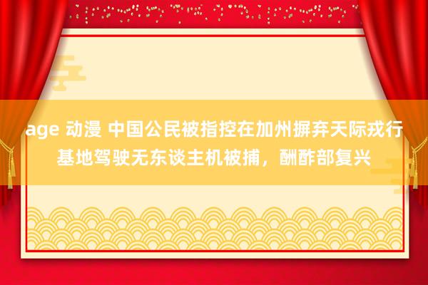 age 动漫 中国公民被指控在加州摒弃天际戎行基地驾驶无东谈主机被捕，酬酢部复兴