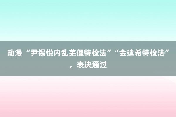 动漫 “尹锡悦内乱芜俚特检法”“金建希特检法”，表决通过