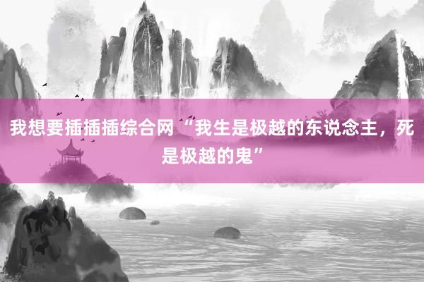 我想要插插插综合网 “我生是极越的东说念主，死是极越的鬼”