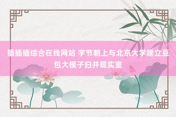 插插插综合在线网站 字节朝上与北京大学建立豆包大模子归并现实室