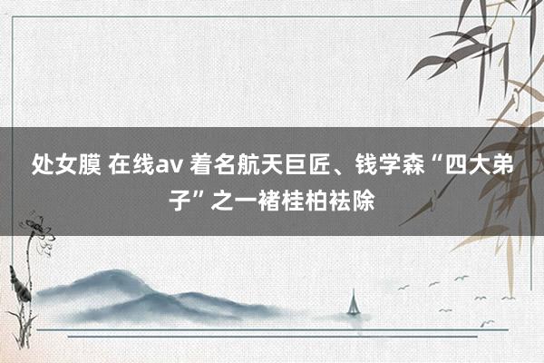 处女膜 在线av 着名航天巨匠、钱学森“四大弟子”之一褚桂柏袪除