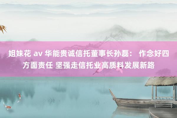 姐妹花 av 华能贵诚信托董事长孙磊： 作念好四方面责任 坚强走信托业高质料发展新路