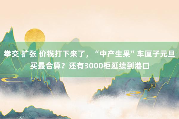 拳交 扩张 价钱打下来了，“中产生果”车厘子元旦买最合算？还有3000柜延续到港口