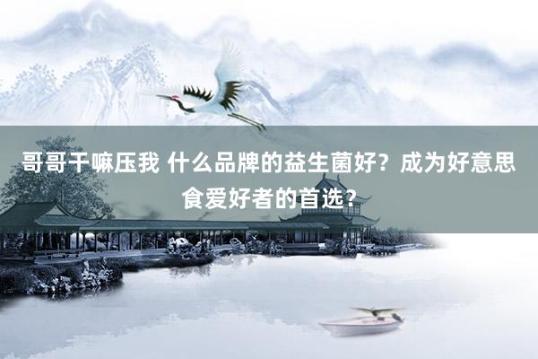 哥哥干嘛压我 什么品牌的益生菌好？成为好意思食爱好者的首选？