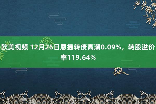 欧美视频 12月26日恩捷转债高潮0.09%，转股溢价率119.64%