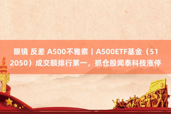眼镜 反差 A500不雅察丨A500ETF基金（512050）成交额排行第一，抓仓股闻泰科技涨停