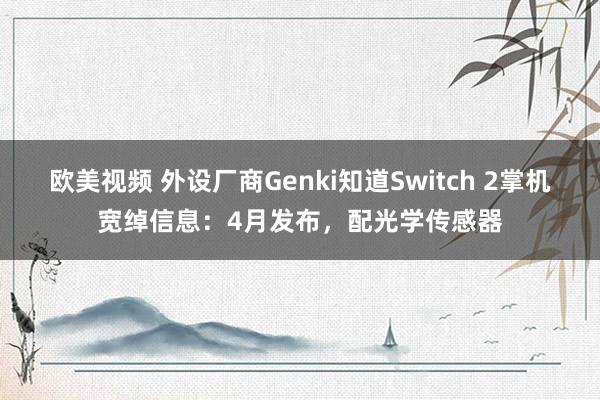 欧美视频 外设厂商Genki知道Switch 2掌机宽绰信息：4月发布，配光学传感器
