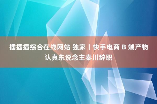 插插插综合在线网站 独家丨快手电商 B 端产物认真东说念主秦川辞职