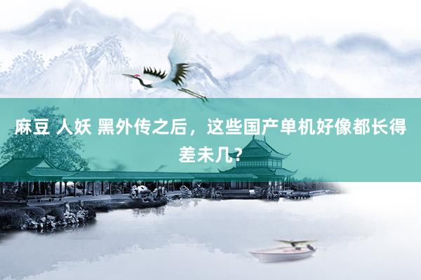 麻豆 人妖 黑外传之后，这些国产单机好像都长得差未几？