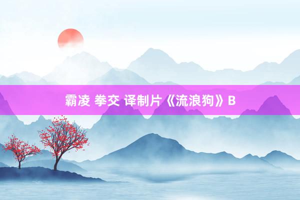 霸凌 拳交 译制片《流浪狗》B
